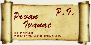 Prvan Ivanac vizit kartica